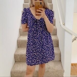 Forever 21 Floral Front Tie Puff Sleeve Mini Dress​​​​​​​​​​​​​​​​​​​​​​​​​​​​​